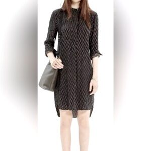 Madewell Black and White Polka Dot Midi Tunic Dress
